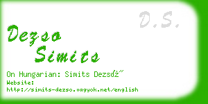 dezso simits business card